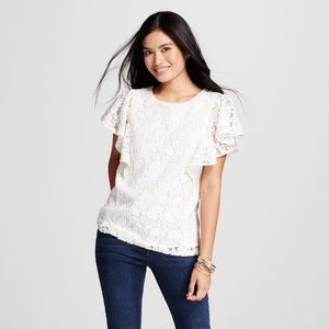 NWT Cream Lace Top